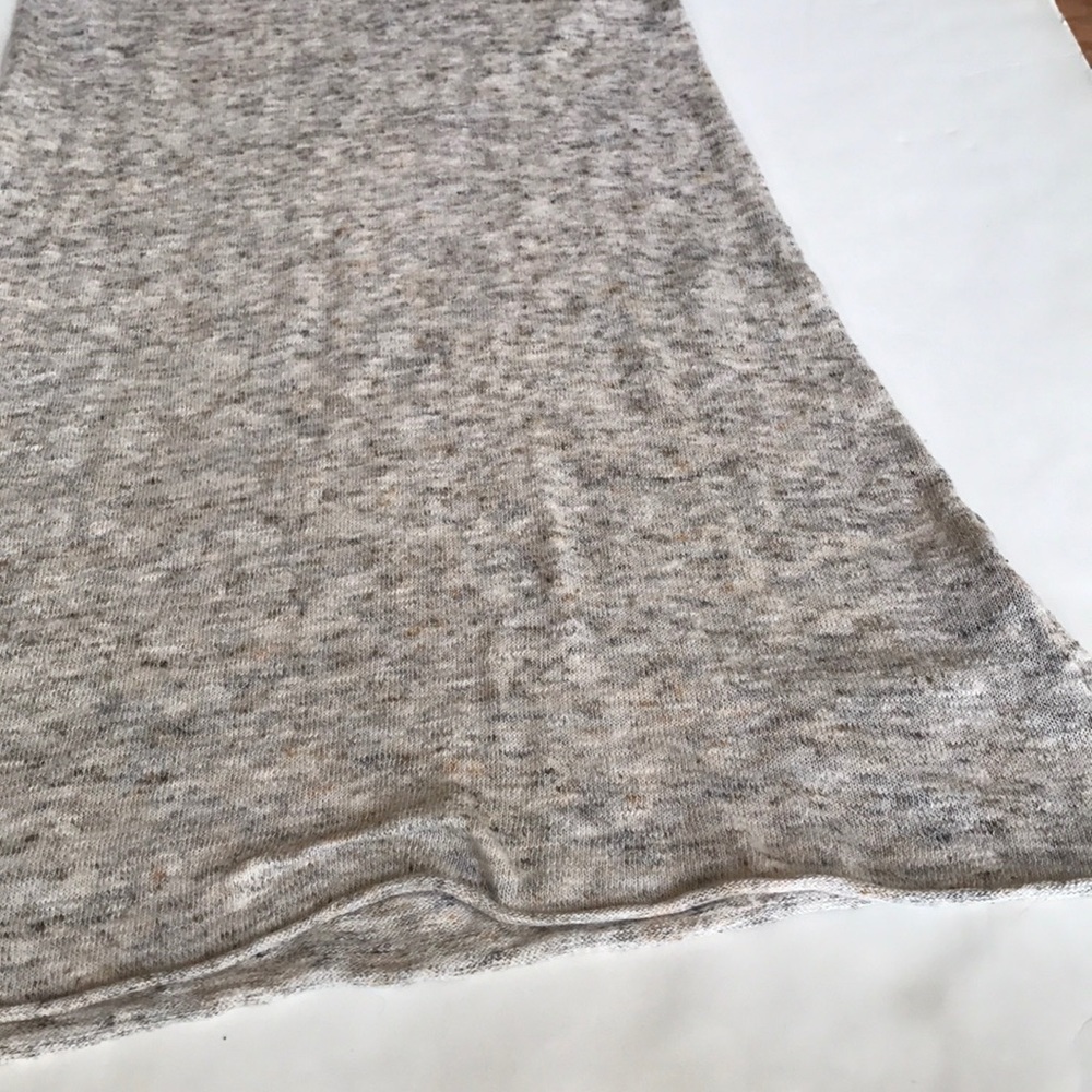 Zara Knit Sweater Dress Short Sleeve Tunic Gray Small Cotton Linen Mini Sundress - Picture 4 of 10